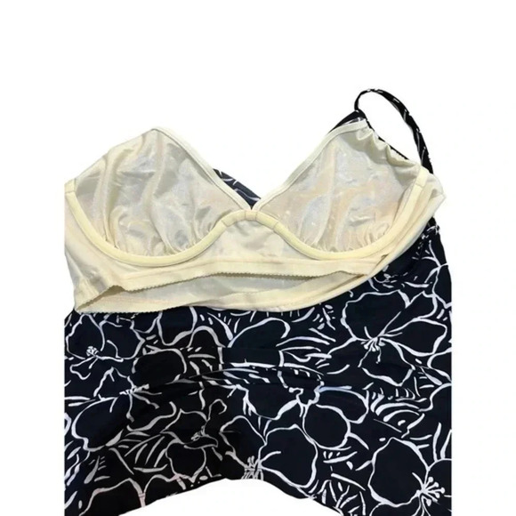 Miraclesuit Womens Stretch Floral Print V-Neck Sleeveless Tank Top Black Size 14 - Picture 4 of 6